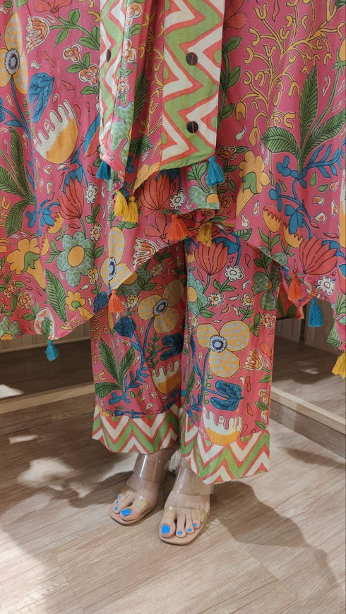 Peach Pink Butterfly Coord Set